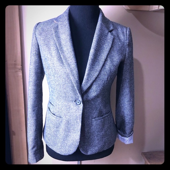 Merona Jackets & Blazers - Women's Wool Blend Black and White Blazer